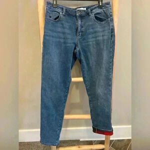 LL.Bean size 10 Women's Signature Lined Boyfriend Jeans, Low-Rise Straight